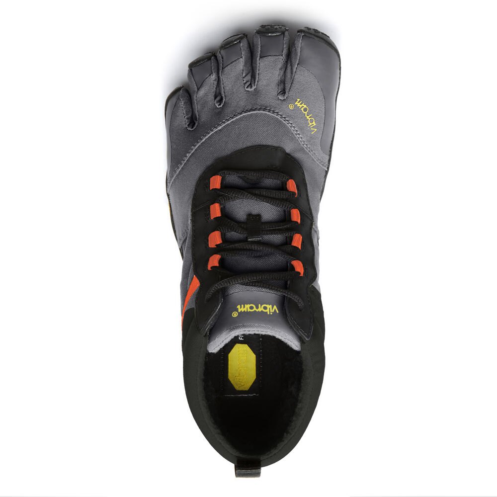 Vibram Five Fingers Mens V-Trek Insulated - Barefoot Shoes Black/Grey/Red - VLA129753